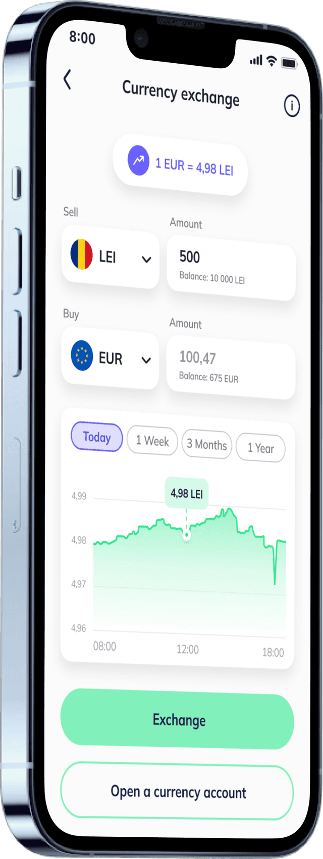 iPhone árfolyam váltás applikációból